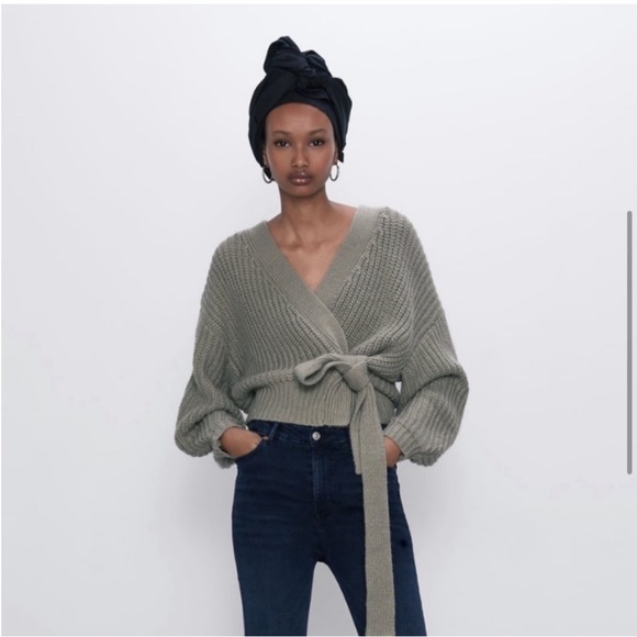 Zara Chunky Wrap Knit Sweater‎ - Picture 3 of 5